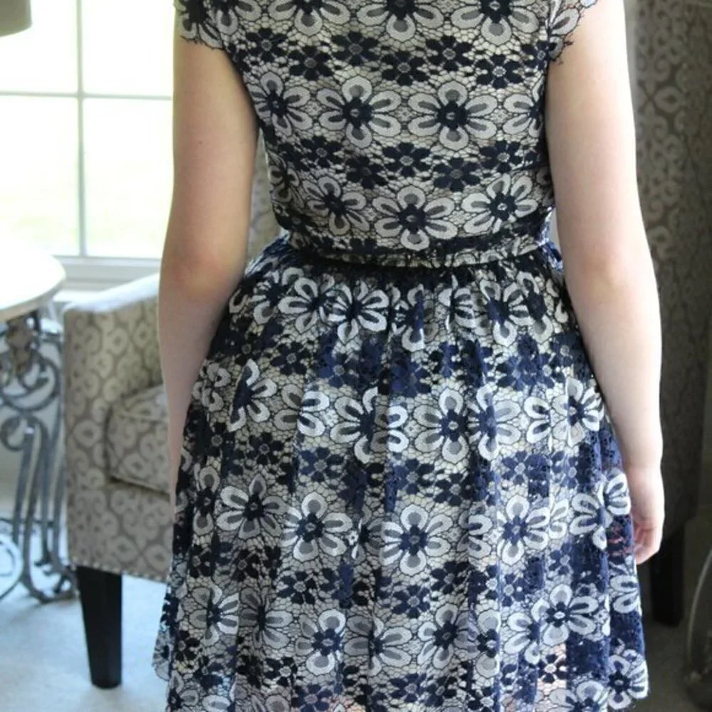 American rag dress size small navy lace juniors